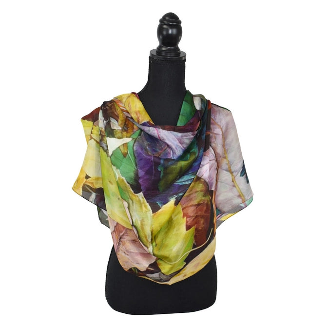 AUTUMN LEAF SILK SCARF