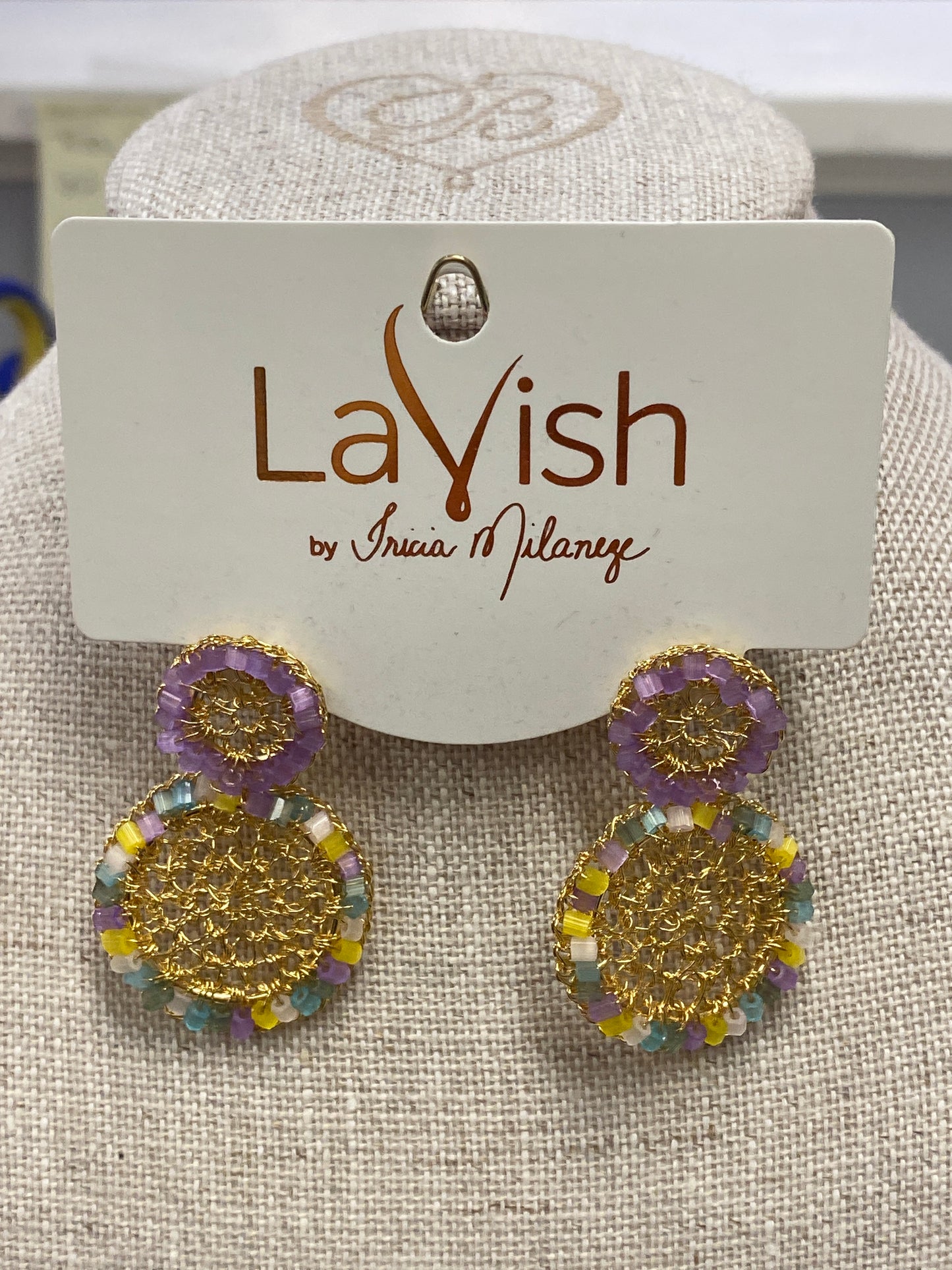 LAVISH PATCHWORK MINI MESH EARRINGS