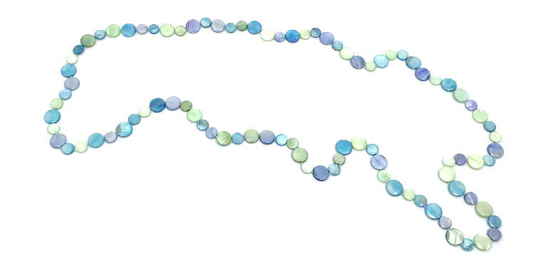 SEA LILY MOTHER-OF-PEARL SINGLE STRAND NECKLACE BLUE/GREEN