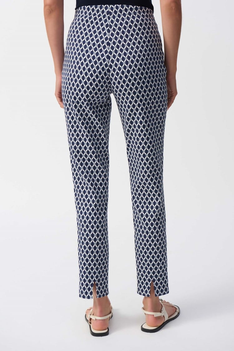 JOSEPH RIBKOFF GEOMETIRC PRINT SLIM FIT PANTS