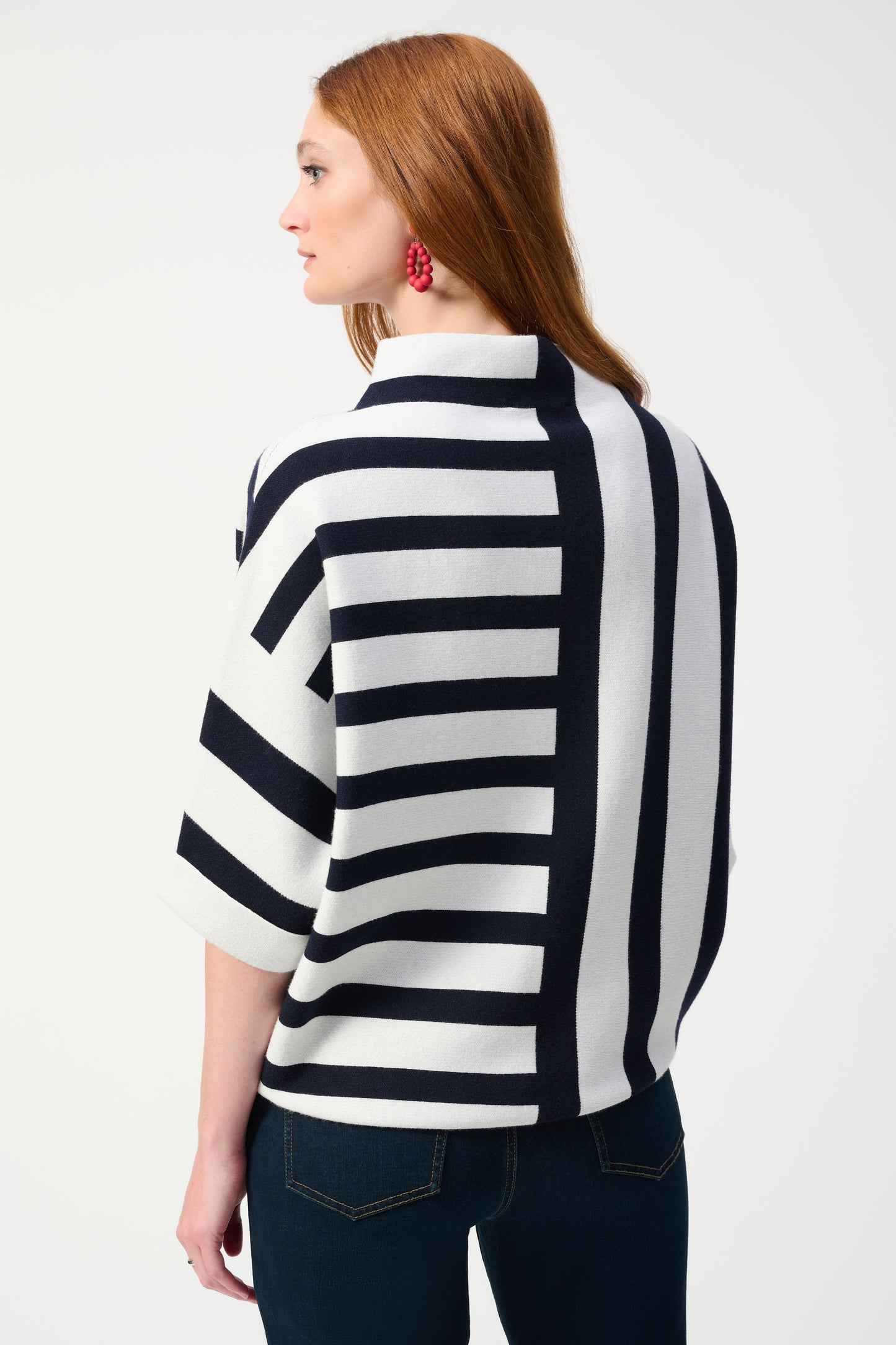 JOSEPH RIBKOFF JACQUARD STRIPE SWEATER KNIT PULLOVER