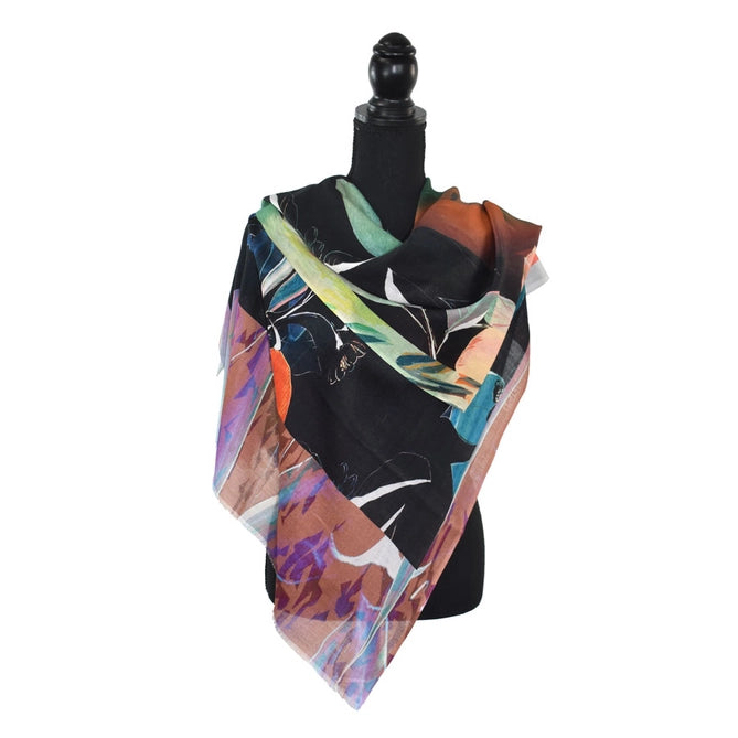 KATKA PAINTERLY FLOWER SCARF