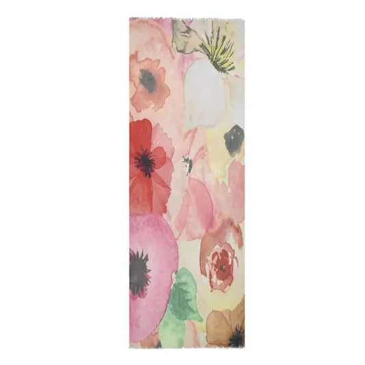 SHAWNIE LARGE WATERCOLOR FLORAL SCARF