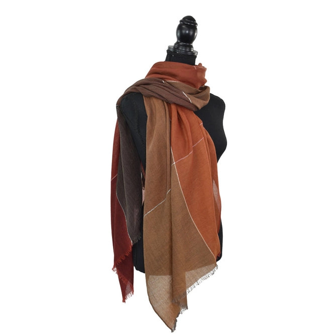 RACENE COLOR BLOCK WOOL SCARF