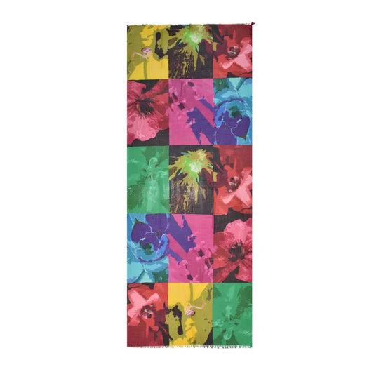 FOSTER FLORAL COLORBLOCK SCARF