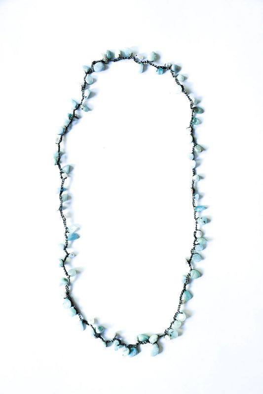 SEA LILY AQUAMARINE ROPE NECKLACE