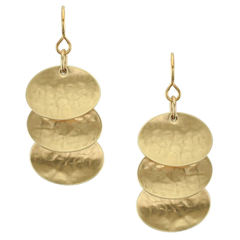 MARJORIE BAER STACKING GOLD OVAL EARRINGS