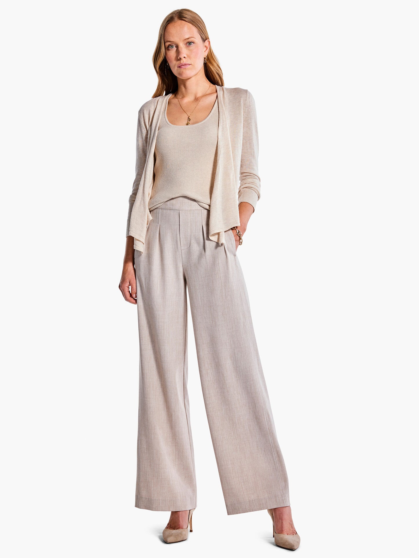 NIC+ZOE BI-STRETCH TWILL WIDE LEG PANT 31" INSEAM