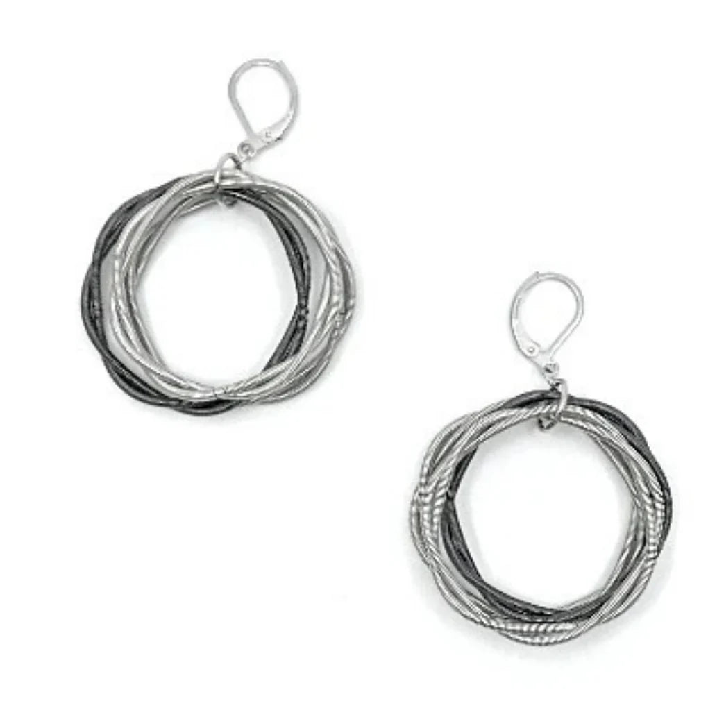 SEA LILY SILVER/SLATE TWISTED LOOP EARRINGS