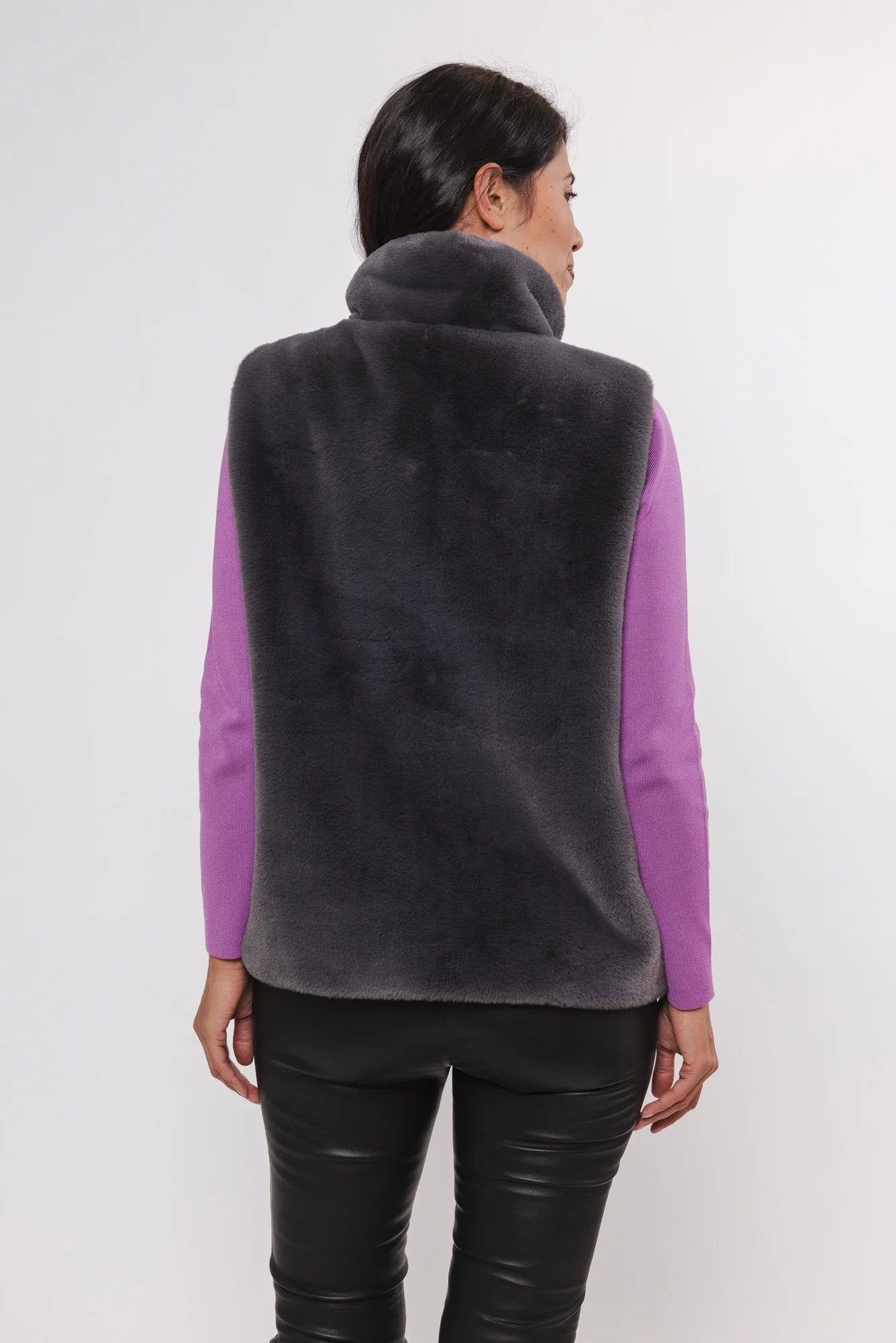 LISON SHORT FAUX FUR WAISTCOAT