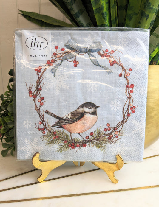 CHICKADEE LT. BLUE LUNCH NAPKINS