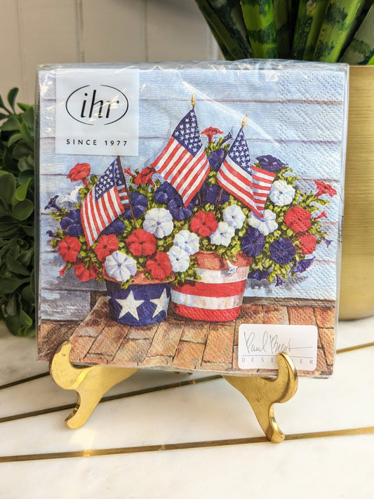 PATRIOTIC PETUNIAS COCKTAIL NAPKINS