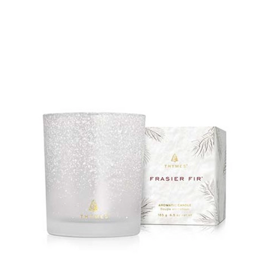 THYMES FRASIER FIR CANDLE, FLOCKED COLLECTION - 6.5 OZ.