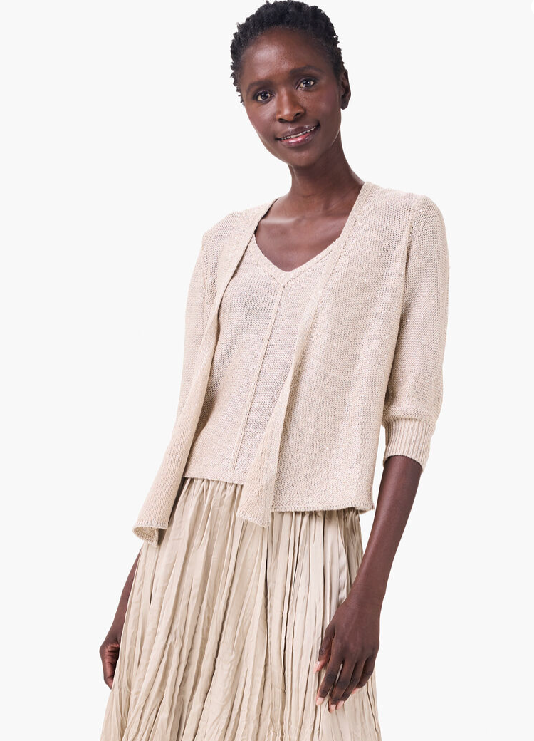 NIC ZOE SUBTLE SPARKLE 4 WAY CARDIGAN 6th Broadway Clothing and Decor