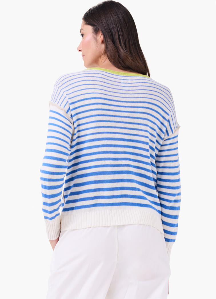 NIC+ZOE STRIPED UP SUPERSOFT SWEATER