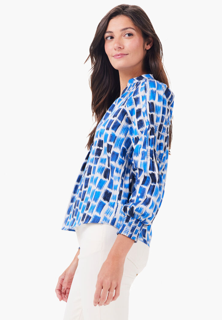 NIC+ZOE BRUSHSTROKE BLUES TOP