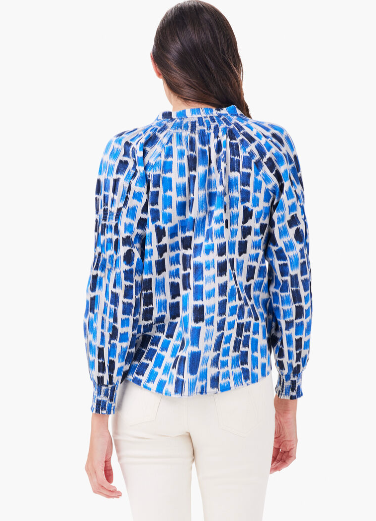 NIC+ZOE BRUSHSTROKE BLUES TOP