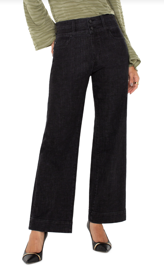 LIVERPOOL STRIDE HIGH RISE WIDE LEG WITH DOUBLE WAIST BAND - 30" INSEAM