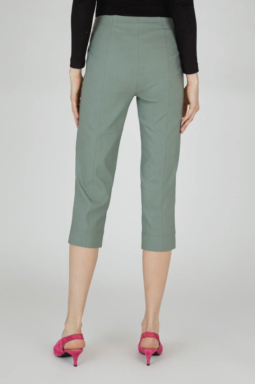 MARIE CROP TROUSERS - IVY GREEN