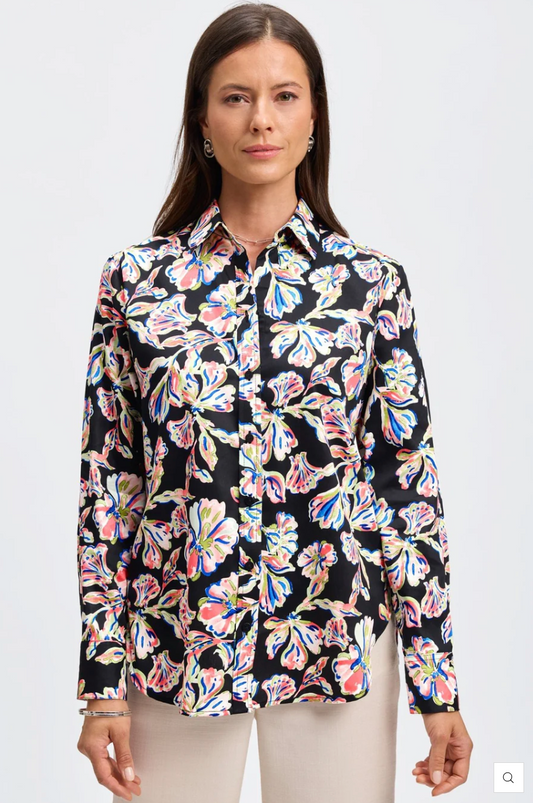 MEGHAN NO IRON NIGHT BLOSSOMS SHIRT