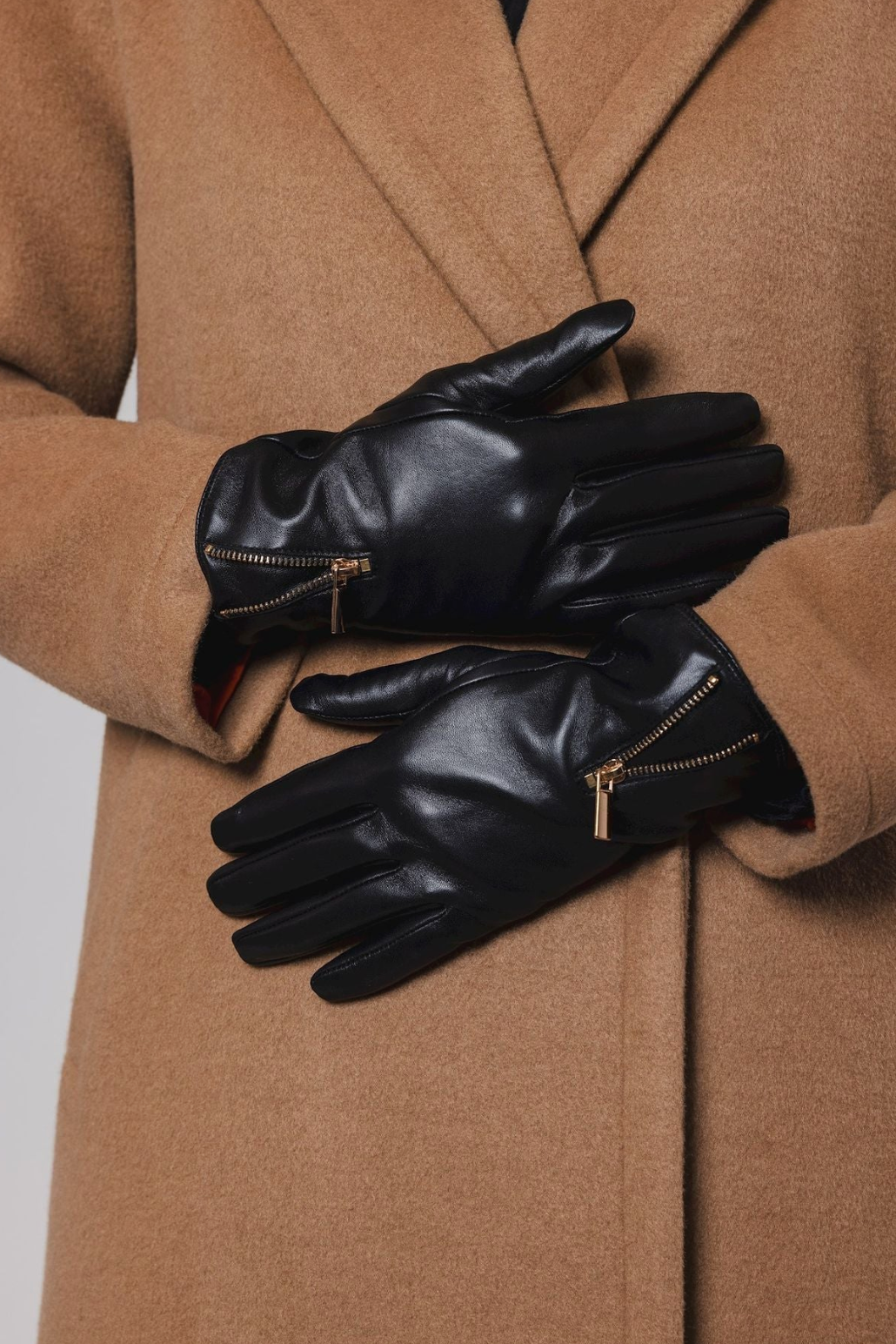 BAI LEATHER GLOVES WITH ZIPPER