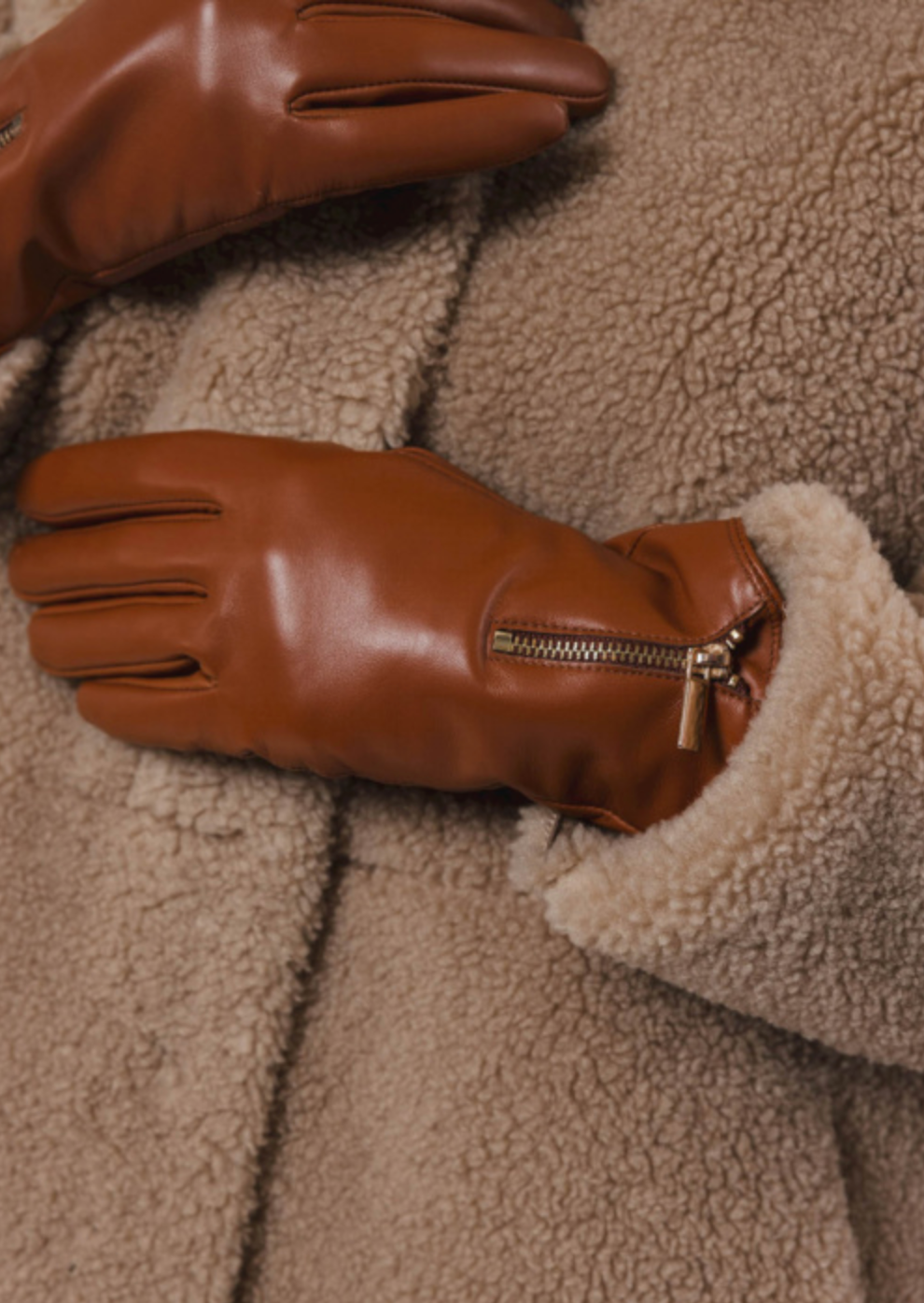 BAI LEATHER GLOVES WITH ZIPPER