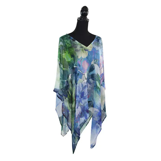 HENNESEY ABSTRACT FLORAL FREE SIZE PONCHO