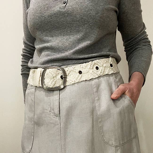 WANDERING CLOUDS EMBROIDERED WOOL BELT