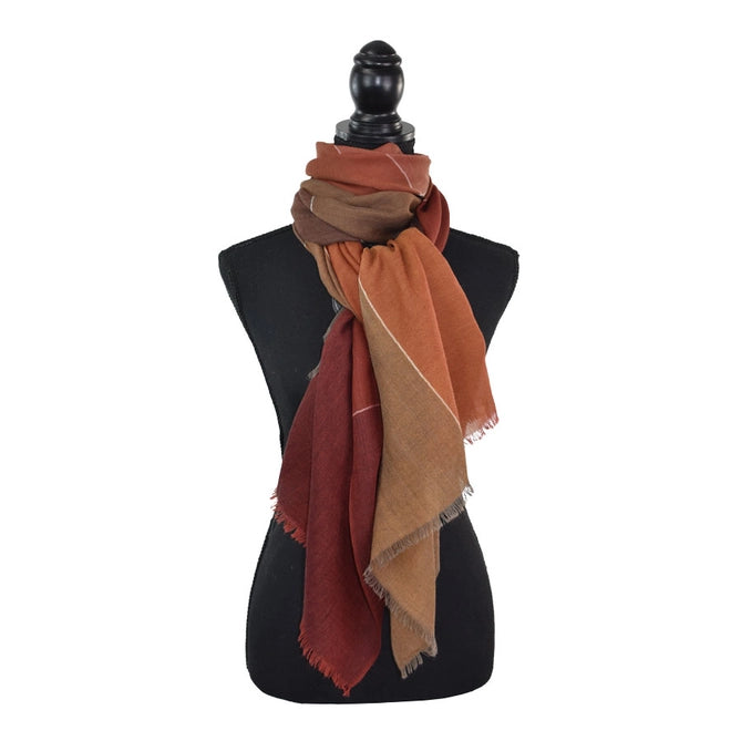 RACENE COLOR BLOCK WOOL SCARF