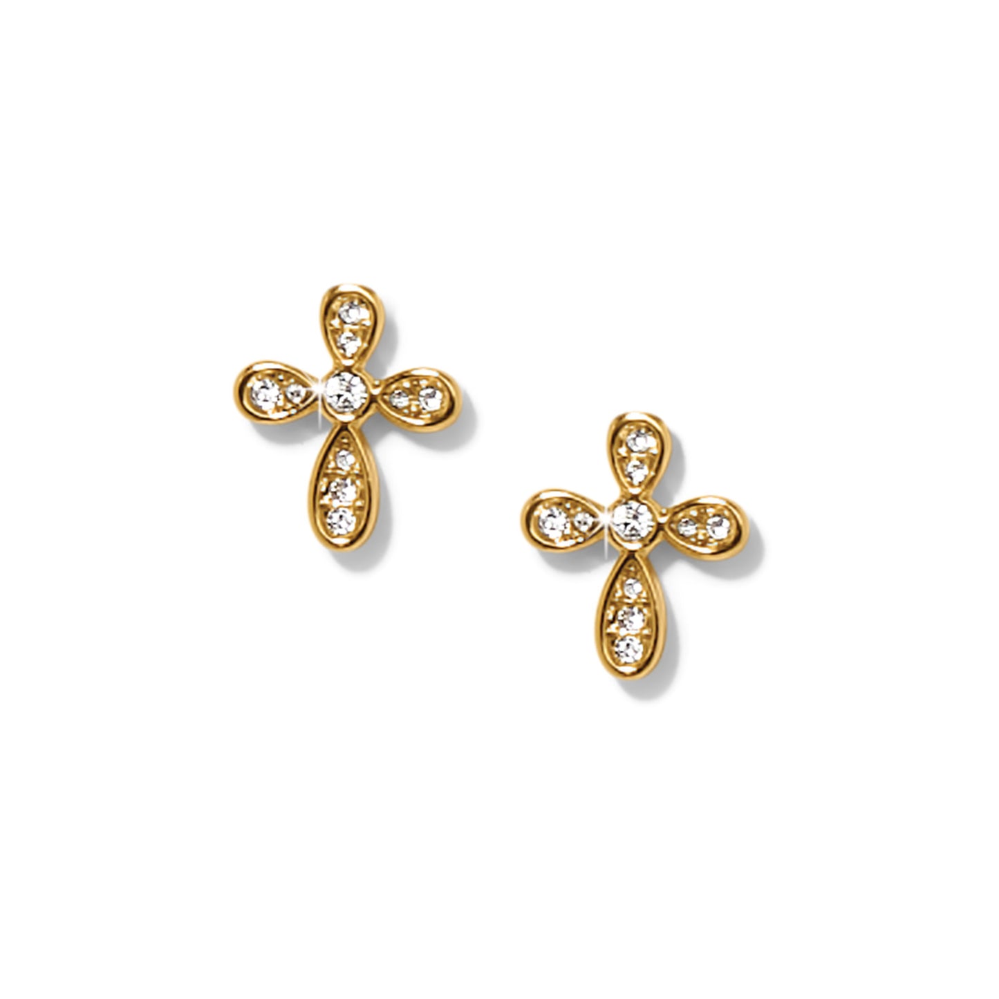 BRIGHTON ENCHANTING CROSS GOLD POST EARRINGS