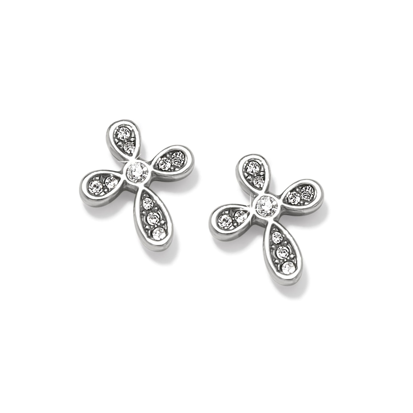 BRIGHTON ENCHANTING CROSS SILVER POST EARRINGS