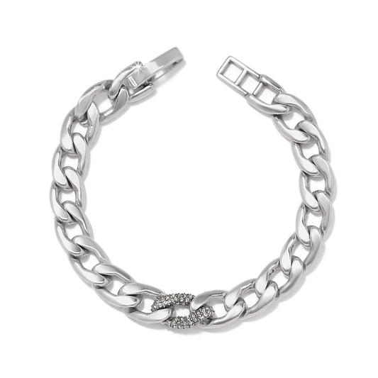 BRIGHTON CLEO PAVE LINK SILVER BRACELET