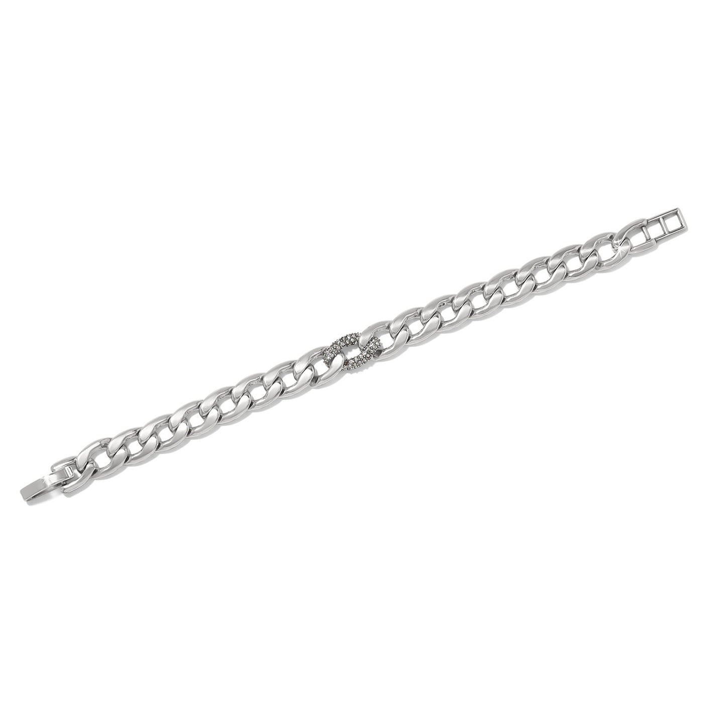 BRIGHTON CLEO PAVE LINK SILVER BRACELET