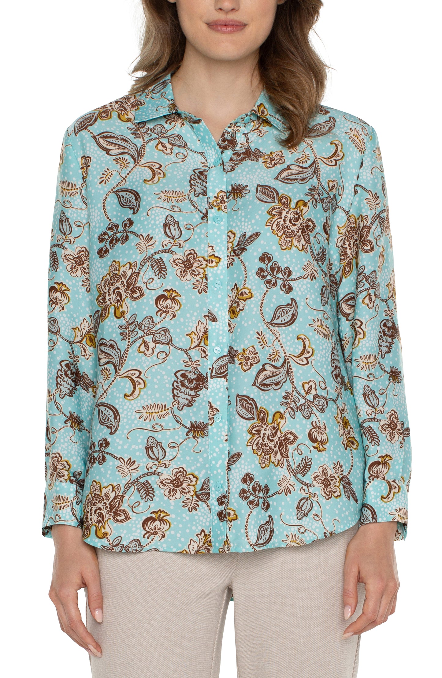 LIVERPOOL BUTTON UP WOVEN BLOUSE