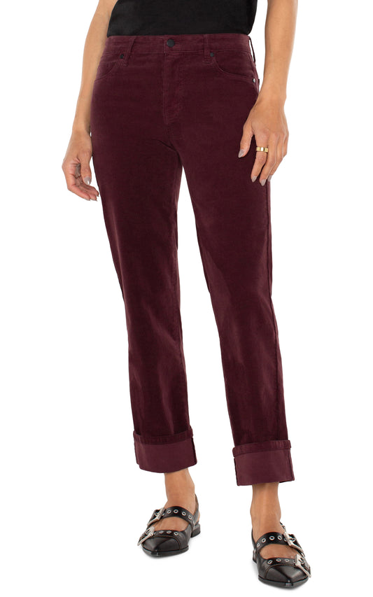 LIVERPOOL CORDUROY MARLEY GIRLFRIEND CUFFED 27"-30" INSEAM