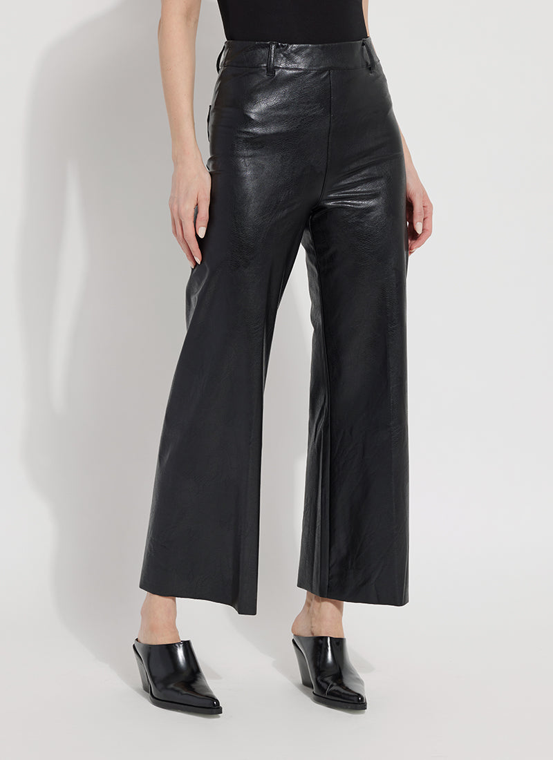 LYSSE HI WAIST VEGAN LEATHER WIDE LEG PANTS