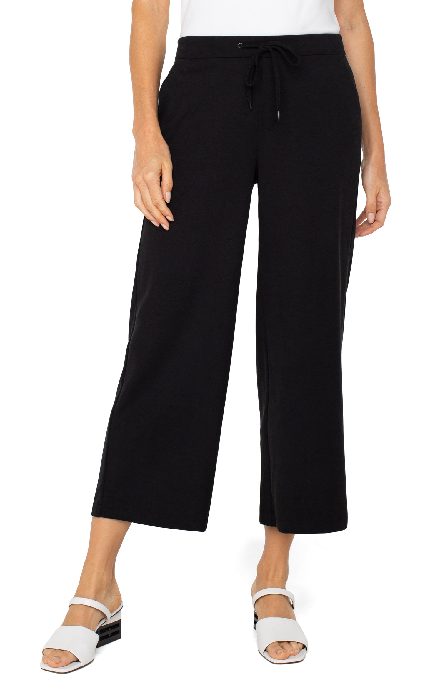 LIVERPOOL PULL ON WIDE LEG CROP TROUSER 25" INSEAM