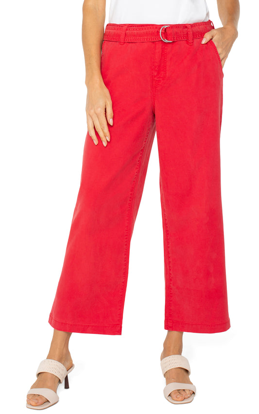 LIVERPOOL STRIDE HI-RISE CROP WIDE LEG WITH SELF BELT