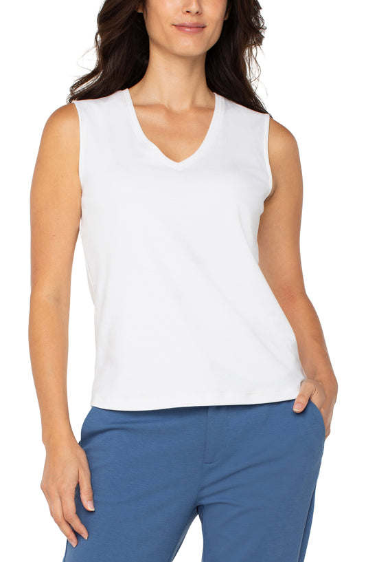 LIVERPOOL SLEEVELESS V-NECK KNIT TOP