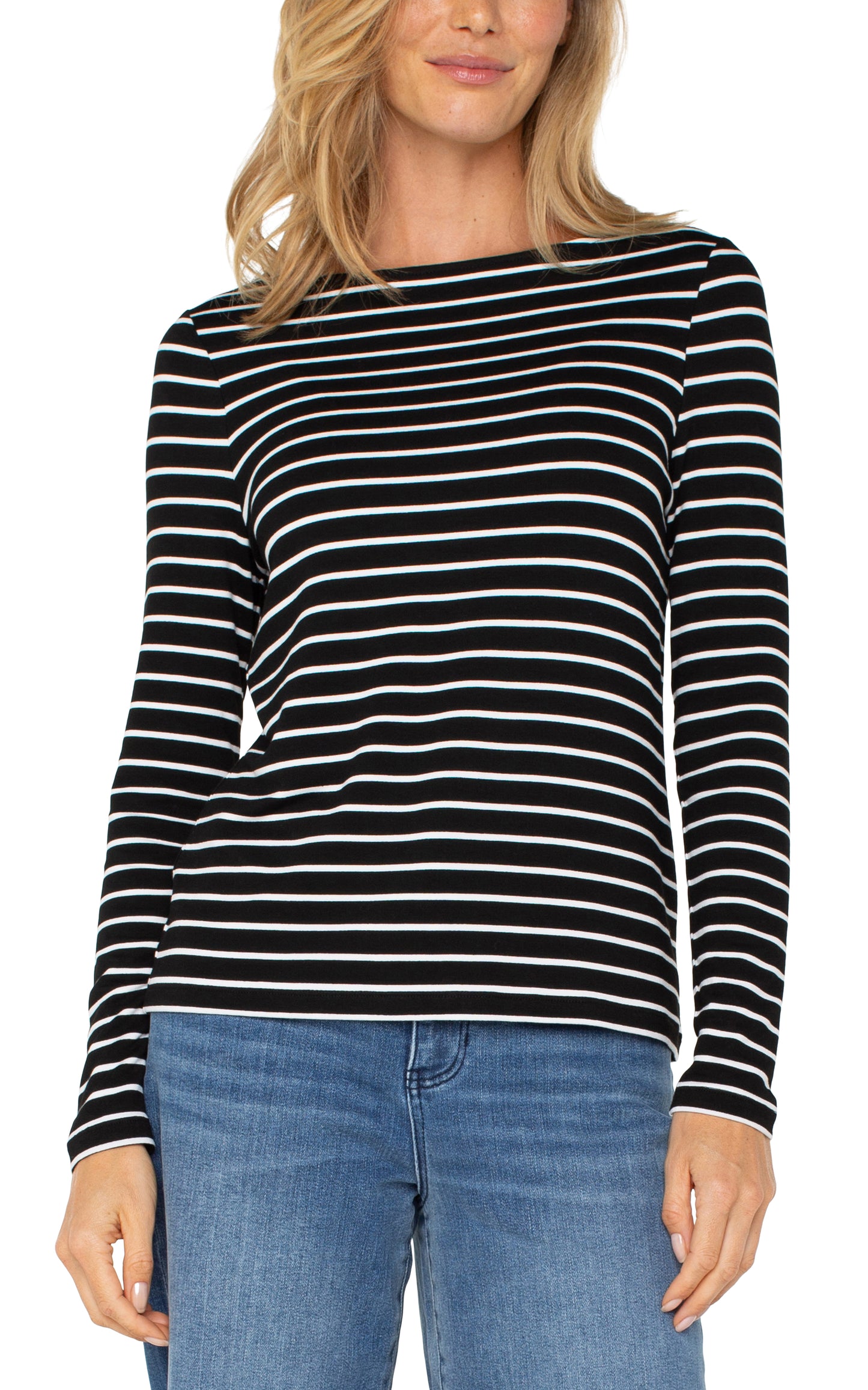 LIVERPOOL LONG SLEEVE BOATNECK KNIT TOP