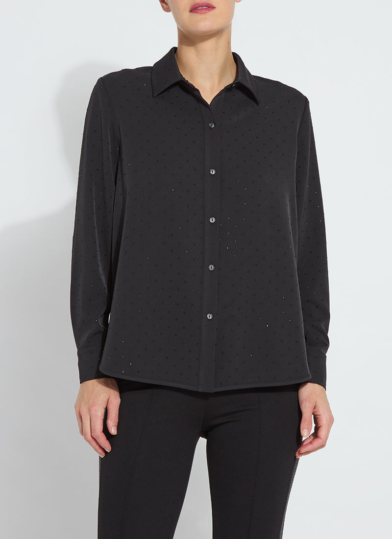 LYSSE CRYSTAL EMBELLISHED PARKER SHIRT