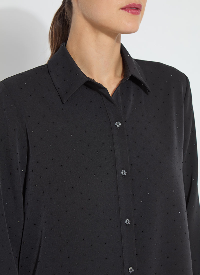 LYSSE CRYSTAL EMBELLISHED PARKER SHIRT