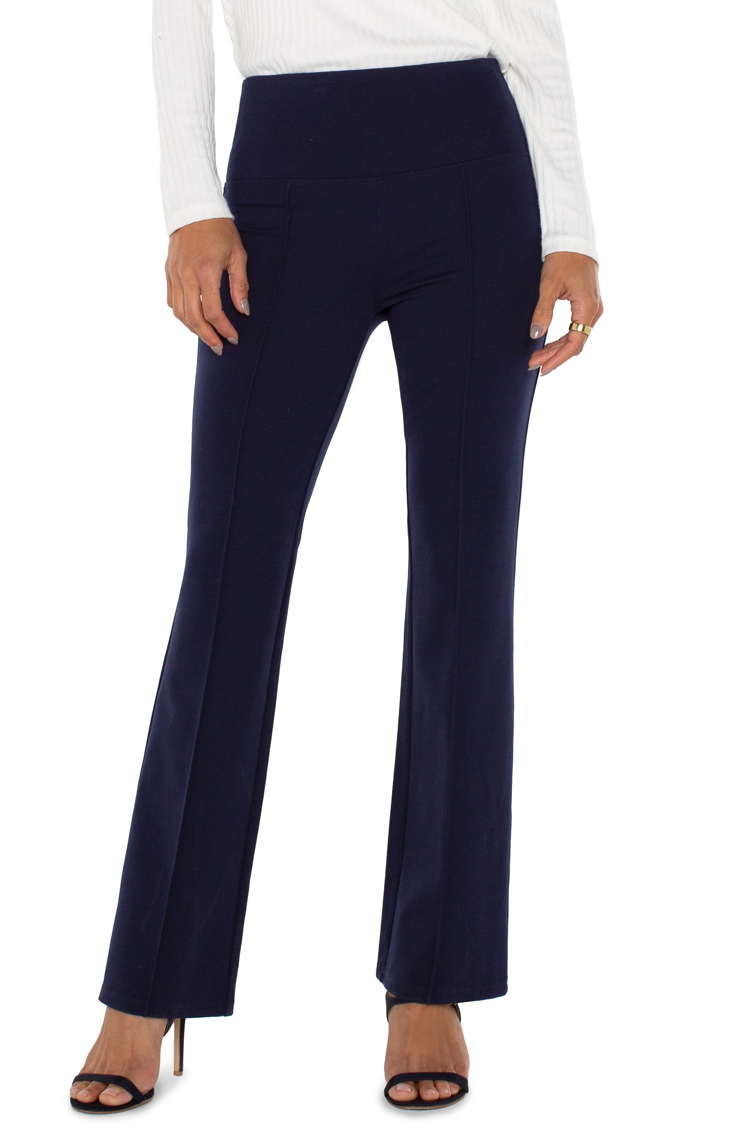 LIVERPOOL PEARL FULL LENGTH FLARE WITH PINTUCKS - 31" INSEAM