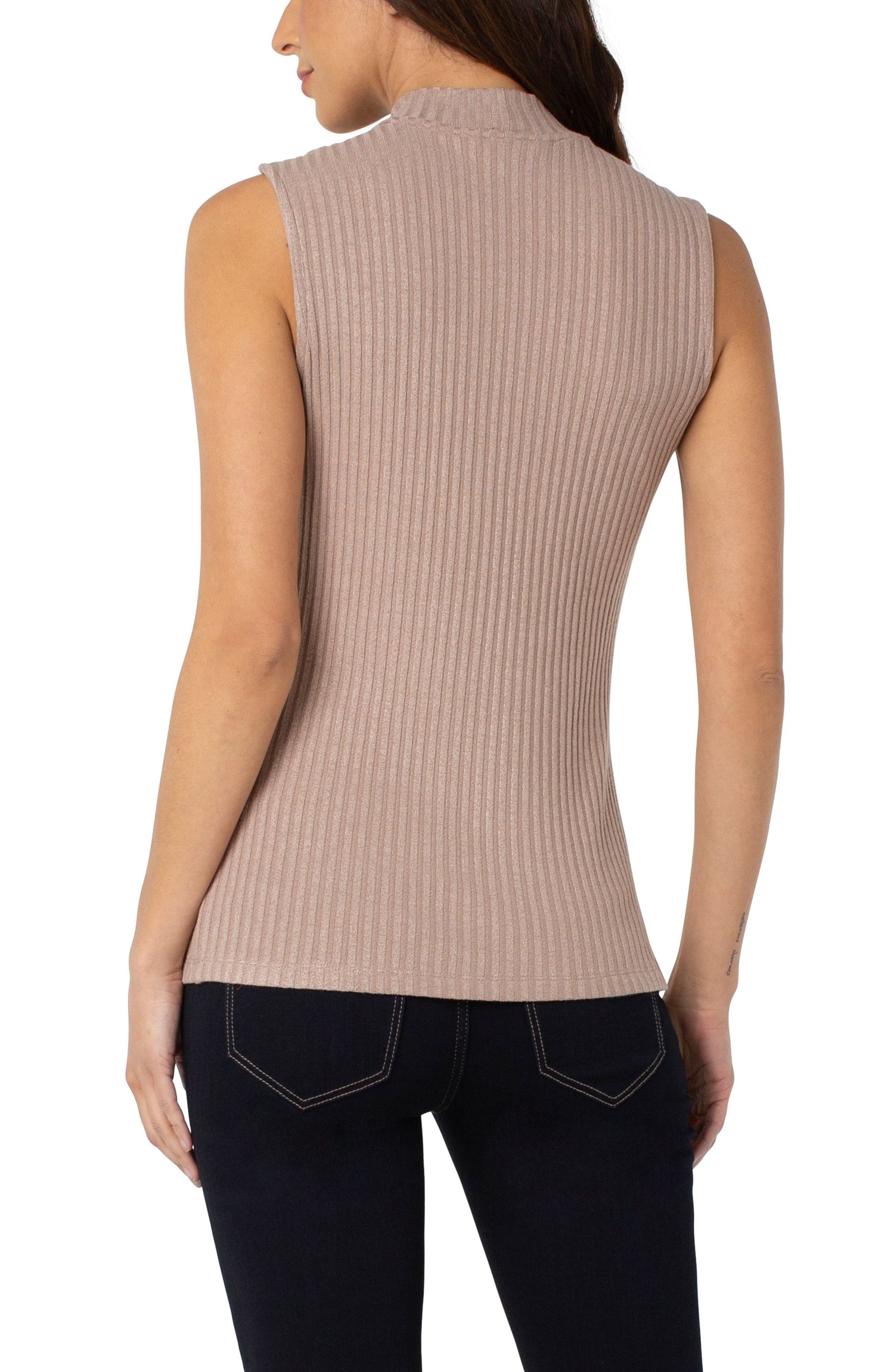 Mock Neck Sleeveless Knit Top