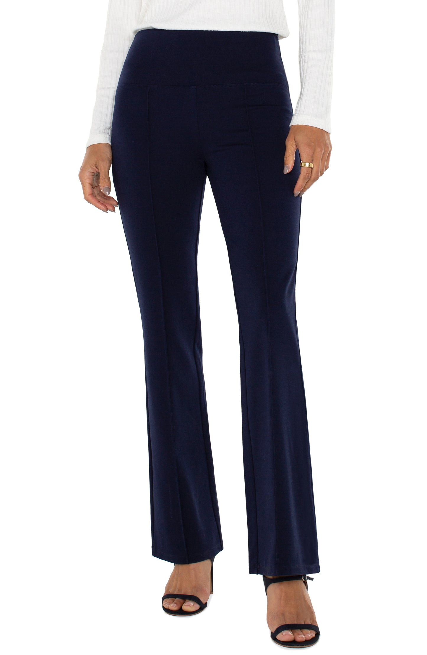 LIVERPOOL PEARL FULL LENGTH FLARE WITH PINTUCKS - 31" INSEAM