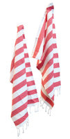 RED STRIPES TEA TOWELS - SET OF 2