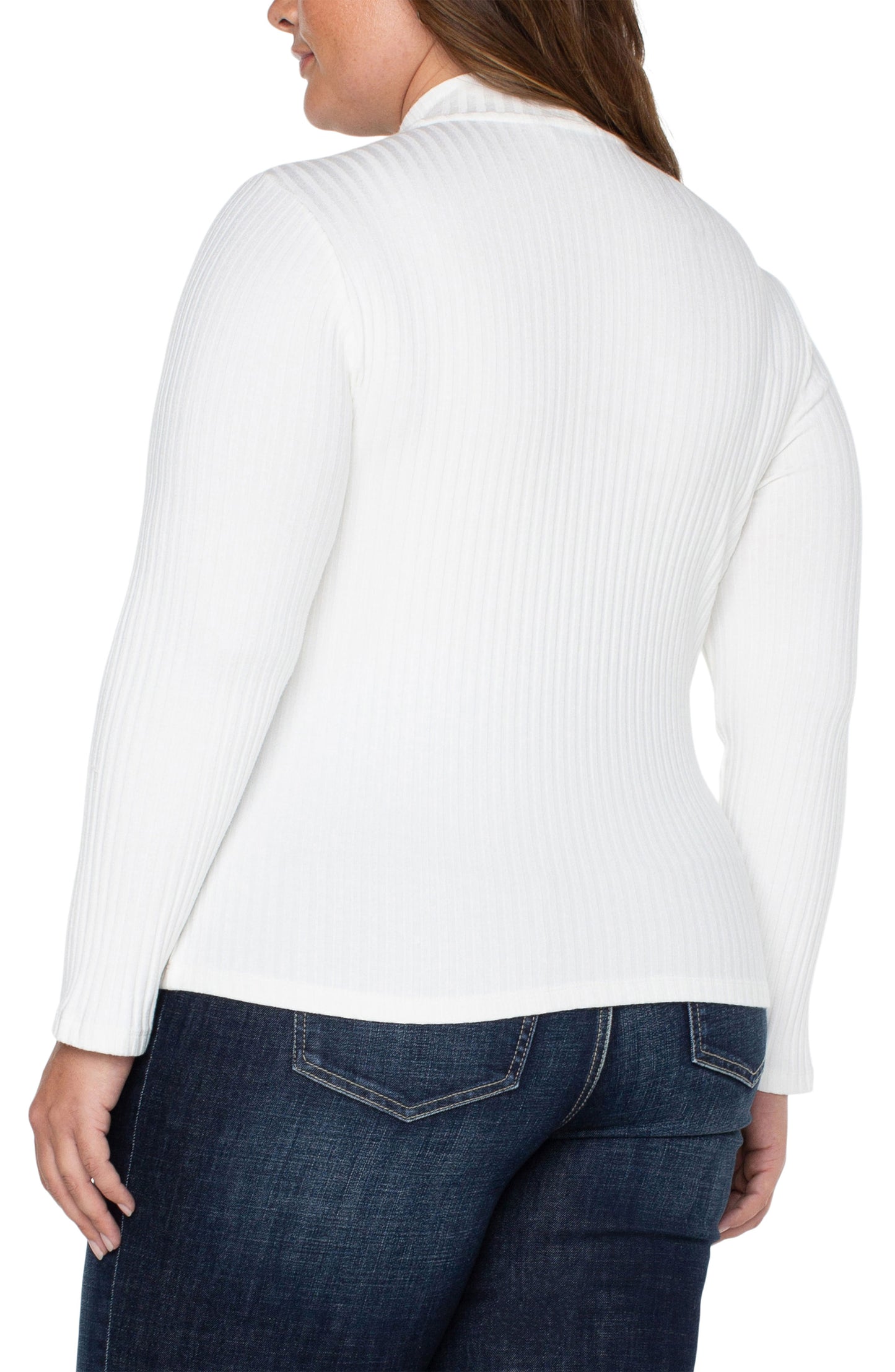 LIVERPOOL MOCK NECK LONG SLEEVE KNIT TOP - PLUS